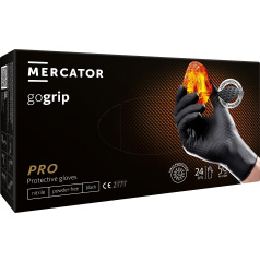 Čierne nitrilové rukavice Mercator GoGrip Black 50 kusov veľkosť XL