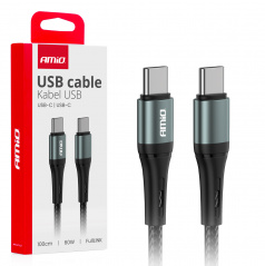 Kábel na nabíjanie USB-C - USB-C 60W 100cm FullLINK AMIO-03914
