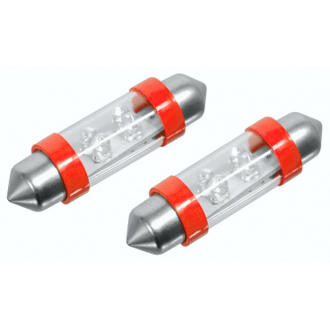 Žárovka 4LED 12V suf. SV8.5 38mm červená 2ks Žárovka 4LED 12V suf. SV8.5 38mm červená 2ks