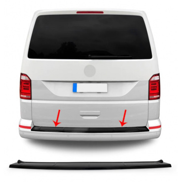 Veľmi odolný čierny lesklý kryt zadného nárazníka VW T6 2015-22 Veľmi odolný čierny lesklý kryt zadného nárazníka VW T6 2015-22