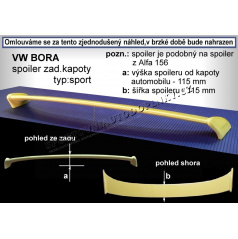 Volkswagen Bora (98+) spoiler zadnej kapoty (EÚ homologácia)