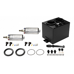 Nádrž na palivo Swirl Pot 3L TurboWorks pre 2 čerpadlá 250LPH + lišta (v sade) Čierna