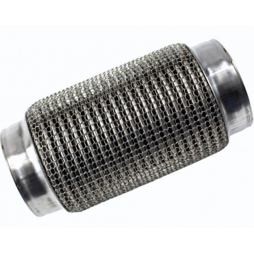 Nerez pružný díl / vlnovec 55x150 mm s ochranným opletem Nerez pružný díl / vlnovec 55x150 mm s ochranným opletem