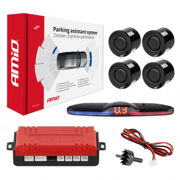 Sada parkovacích senzorov cúvacie senzory MAX LED 4 čierne senzory AMIO-02287 Sada parkovacích senzorov cúvacie senzory MAX LED 4 čierne senzory AMIO-02287