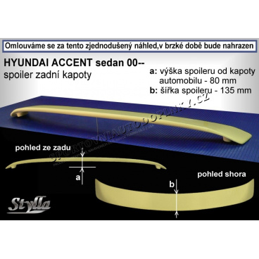 Hyundai Accent sedan (00+) spoiler zadnej kapoty HA6L Hyundai Accent sedan (00+) spoiler zadnej kapoty HA6L