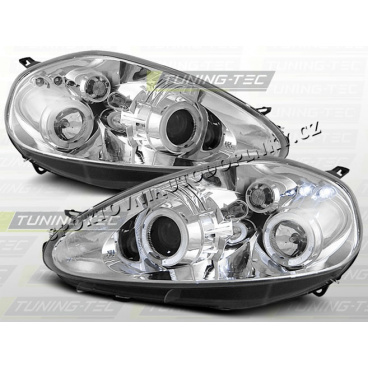 Fiat Grande Punto 2005-09 predné číre svetlá Angel Eyes chróm (LPFI03) Fiat Grande Punto 2005-09 predné číre svetlá Angel Eyes chróm (LPFI03)