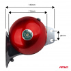 Klakson zvukový signál komplet 2 ks. červené 125 mm 12V