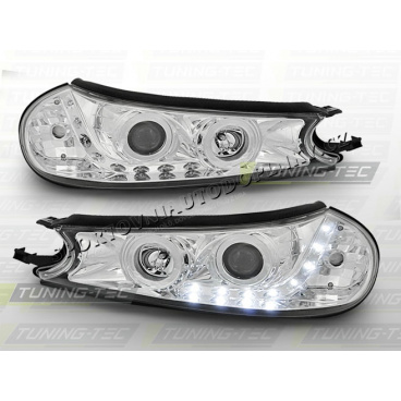 Ford Mondeo MK2 1996-00 predné číre svetlá daylight LED chrome (LPFO16)