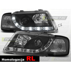 AUDI A3 (8L) 1996-00 Predné číre svetlá DAYLIGHT LED BLACK (LPAU62) - homologácia RL