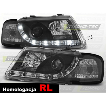 AUDI A3 (8L) 1996-00 Predné číre svetlá DAYLIGHT LED BLACK (LPAU62) - homologácia RL