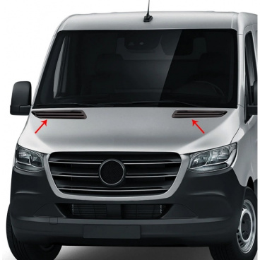 Nerez kryty nasávačov kapoty Mercedes Sprinter W907 2018+ Nerez kryty nasávačov kapoty Mercedes Sprinter W907 2018+