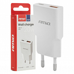 Sieťová nabíjačka 230V 20W GaN USB-C USB-A