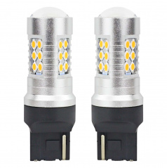 LED žiarovky CANBUS 3030 24SMD T20 WY21W Oranžová Amber 12V 24V AMIO-02393