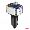 FM vysielač do auta 2×USB-A 1×USB-C microSD 12V 24V AMIO-04652