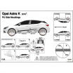 Ochranné bočné lišty na dvere, Opel Astra K, 2015+