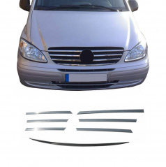 Nerez lišty prednej masky Mercedes Vito W639 2003-2014, Viano 2003-10