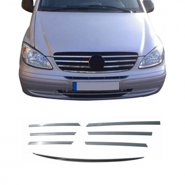 Nerez lišty prednej masky Mercedes Vito W639 2003-2014, Viano 2003-10
