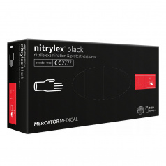 Čierne nitrilové rukavice Mercator Nitrylex Basic veľkosť L 100 ks.