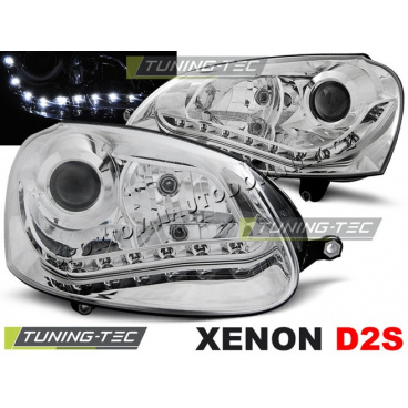 VW Golf V predné číre svetlá Daylight Chrome Xenon (LPVWH8)