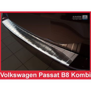 Nerez kryt ochrana prahu zadného nárazníka Volkswagen Passat B8 kombi 2014-16 Nerez kryt ochrana prahu zadného nárazníka Volkswagen Passat B8 kombi 2014-16