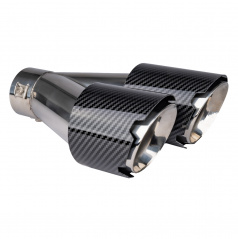 Nerezová koncovka výfuku dual 2x89 mm v imitácii karbónu ľavá