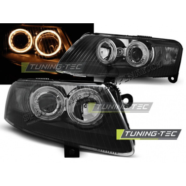 AUDI A6 C6 04.2004-2008 Predné číre svetlá ANGEL EYES BLACK (LPAU72)
