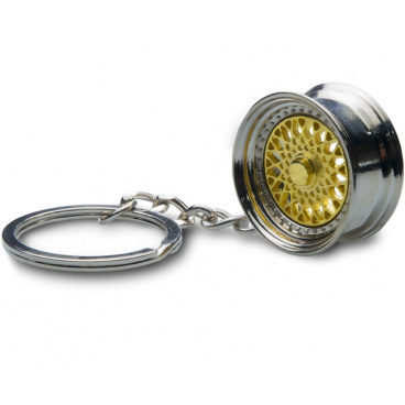 Prívesok na kľúče - liate koleso, zlaté Prívesok na kľúče - liate koleso, zlaté