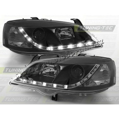OPEL ASTRA G 1997-04 PŘEDNÍ ČÍRÁ SVĚTLA DAYLIGHT LED BLACK