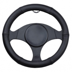 Poťah na volant 100% koža 44-46cm black