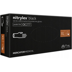 Čierne nitrilové rukavice Mercator Nitrylex Basic veľkosť XL 100 ks.
