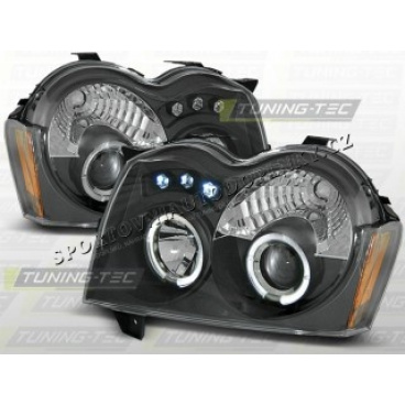 Chrysler Jeep Grand Cherokee 2005-07 predné číre svetlá Angel Eyes black (LPCH06)