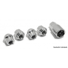 Poistné matice kolies M12x1,25 kužeľové sedlo (F) 4ks + kľúč
