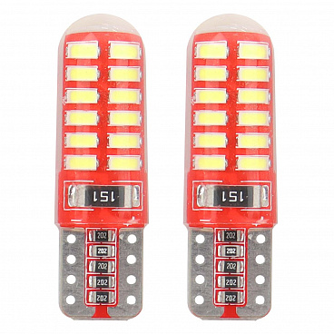 Žiarovky 24 SMD LED T10 (W5W) 12V biela CAN-BUS II - 2 ks Žiarovky 24 SMD LED T10 (W5W) 12V biela CAN-BUS II - 2 ks