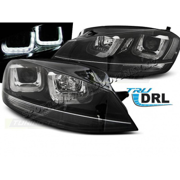 VW Golf 7 11.2012+ predné číre svetlá U-Type Black With Black Line (LPVWM3)