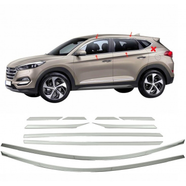 Nerez obloženie okien Hyundai Tucson 2015-20 10 ks Nerez obloženie okien Hyundai Tucson 2015-20 10 ks