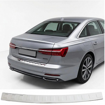 Nerezový leštený kryt hornej hrany zadného nárazníka Audi A6 2018–25 sedan Nerezový leštený kryt hornej hrany zadného nárazníka Audi A6 2018–25 sedan
