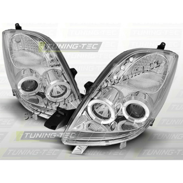 TOYOTA YARIS 2006-09 PŘEDNÍ ČÍRÁ SVĚTLA ANGEL EYES CHROME TOYOTA YARIS 2006-09 PŘEDNÍ ČÍRÁ SVĚTLA ANGEL EYES CHROME