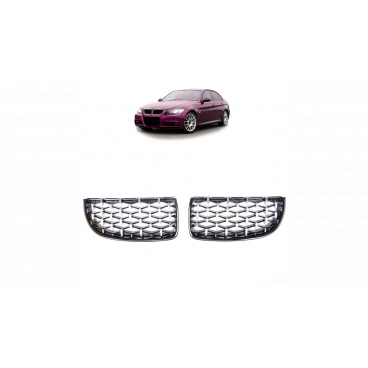 Gril BMW 3 E90 E91 Lesklá čierna & Chróm