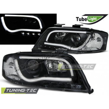 AUDI A6 05.1997-05.2001 Predné číre svetlá LED TUBE LIGHTS BLACK (LPAU92)