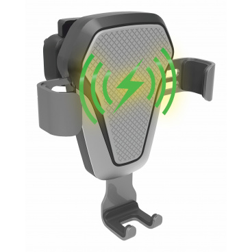 Držiak telefónu LUKE-V bezdrôtové nabíjanie 10W silver Držiak telefónu LUKE-V bezdrôtové nabíjanie 10W silver