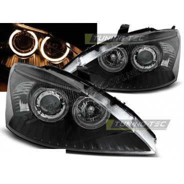 Ford Focus 10.1998-10.2001 predné číre svetlá Angel Eyes Black (LPFO42) Ford Focus 10.1998-10.2001 predné číre svetlá Angel Eyes Black (LPFO42)