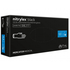 Čierne nitrilové rukavice Mercator Nitrylex Basic veľkosť M 100 ks.