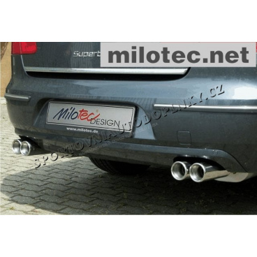 Dvojstranný koncový tlmič výfuka 2x2x76mm, Škoda Superb II Dvojstranný koncový tlmič výfuka 2x2x76mm, Škoda Superb II