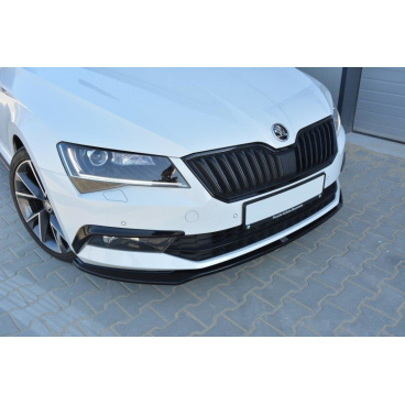 Spoiler pod predný nárazník ver.2 pre Škoda Superb Mk3, Maxton Design (čierny lesklý plast ABS)
