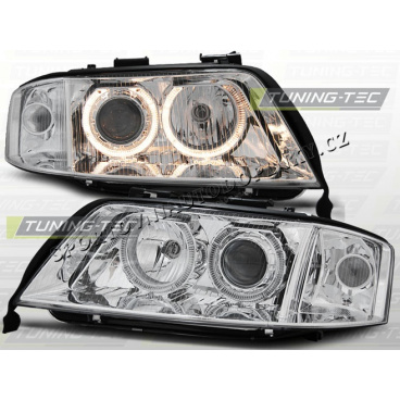 AUDI A6 (C5) 1999-01 Predné číre svetlá ANGEL EYES CHROME (LPAU69) AUDI A6 (C5) 1999-01 Predné číre svetlá ANGEL EYES CHROME (LPAU69)