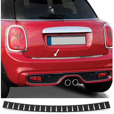 Nerezový - karbon kryt hornej hrany zadného nárazníka Mini Cooper F56, F60 2014-2023