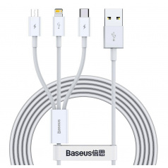 Multikábel do telefónu USB/ 3 konektory (iPhone + iPad, USB typ C a microUSB)