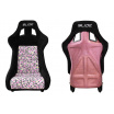 Športové kreslo SLIDE KS2 Premium Black & Flowers Velur Light Pink Glitter