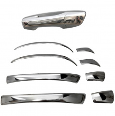 Nerez leštené kryty kľučiek OMTEC Škoda Superb II 2009+, Golf, Alhambra, Sharan (len predná časť bez bokov)