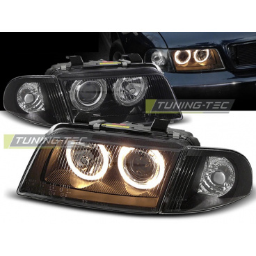Audi A4 11.94-12.98 predné číre svetlá Angel Eyes black (LPAU11) Audi A4 11.94-12.98 predné číre svetlá Angel Eyes black (LPAU11)